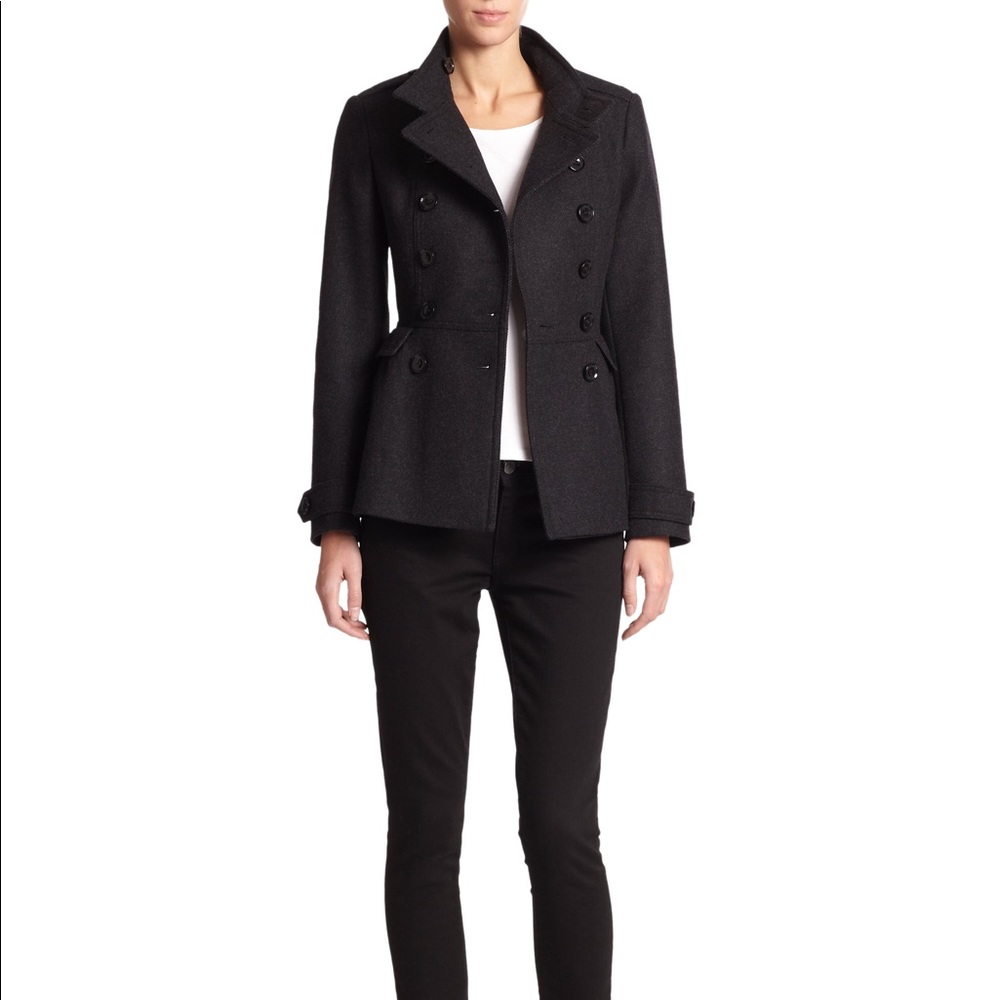 Burberry Adamsleigh Wool Blend Peplum Coat